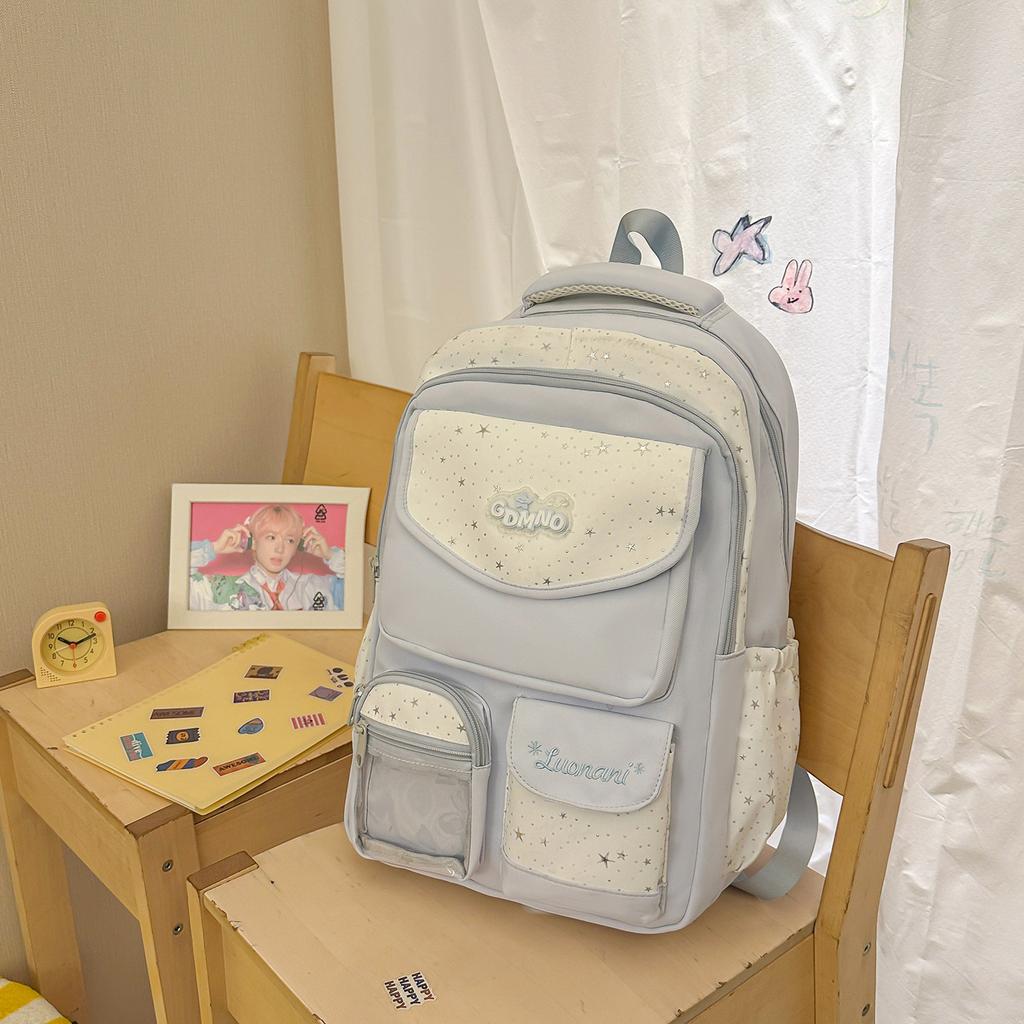 Schoolbag high value Japanese ins wind backpack female student large capacity cute pain bag lightweight schoolbag multi-layer backpack