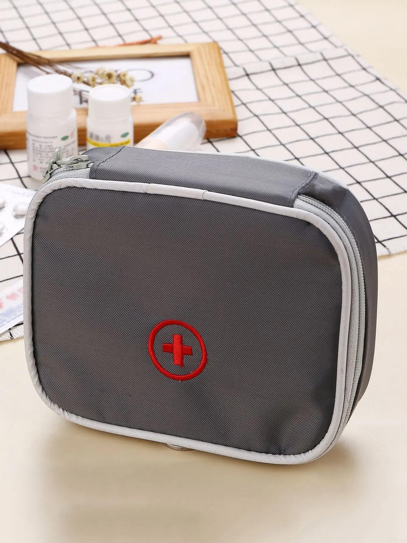 

1 шт. - Сумка для семейной медицины, Дорожная портативная маленькая сумка для лекарств, Медицинская аптечка первой помощи темно серый