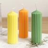 Striped Peaked Cylindrical Plastic Candle Molds DIY Coarse Gear Column Aromatherapy Candles Making Supplies Acrylic Mold Kit