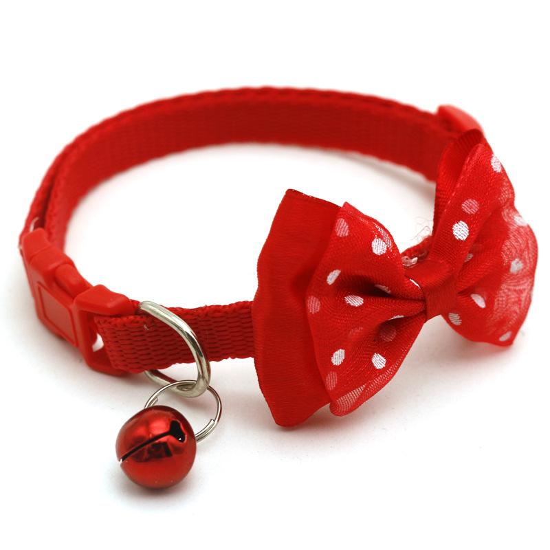 Pet Bow Collar  Bell Dot Cat Collar  Dog Collar  Cat Head Collar