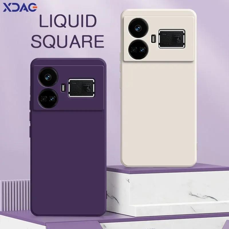 

Square Liquid Silicone Phone Case for Realme GT5 Pro GT 5 240W 360 Protective Soft Shockproof Back Cover RealmeGT5 Bags
