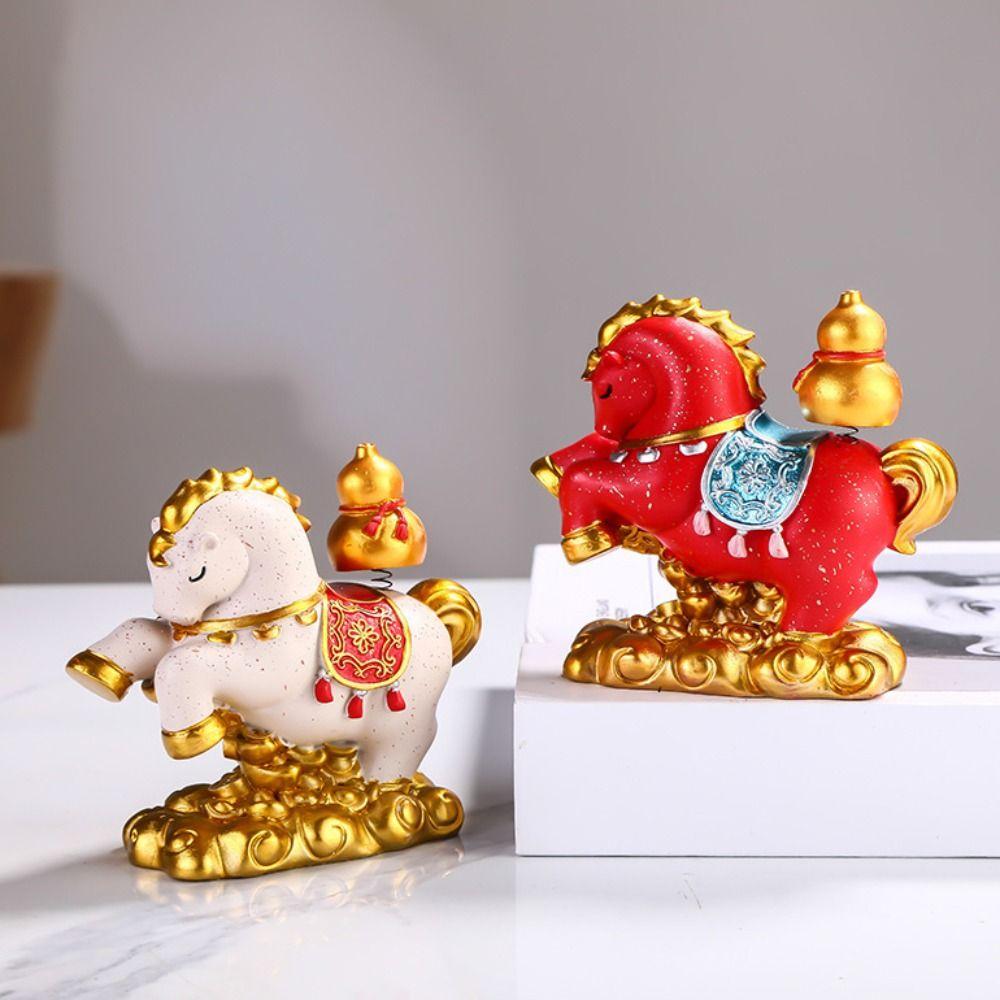 Desktop Ornament Horse Figurine Chinese Style Zodiac Ornaments  Car Decoratio