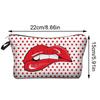 1pc Sexy Red Lips Polka Dot Pattern Printed Makeup Bag Perfect for Women Girls Travel And Vacation Storage Bag