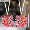 Happy Valentine's Day, 67 Six Seven Sign, Pink Love Heart Pattern, Acrylic Pendant, Party Holiday Decor, Home Decor, Window Pendant Decor, Decor Sign