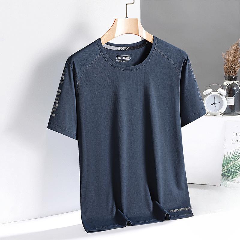 Schnelltrocknende Kleidung Ice Silk T-Shirt für Herren Outdoor Sports Fitness Kurzärmliges Rundhals-T-Shirt Ice Silk Casual Top für Herren