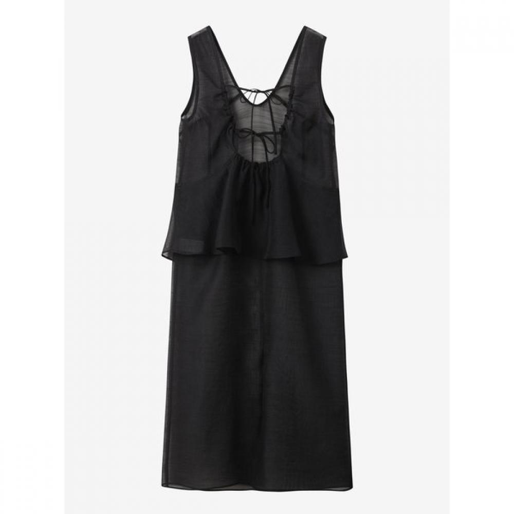 Sheer Peplum Layered Dress C253mse004
