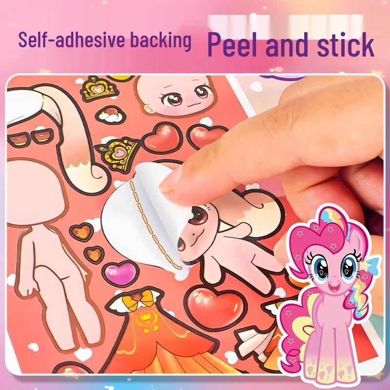 Moe Princess Reusable Dress-Up Stickers for Girls - High-Value Cartoon Playset