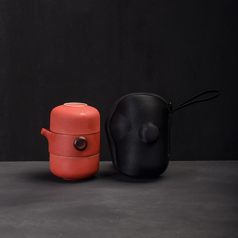 LUWU японский керамический чайник гайвань чайные чашки портативный дорожный офисный чайный сервиз ручной работы Red