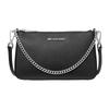 MK Jet Set Saffiano Leather Medium Shoulder Crossbody Bag With Silver Hardware And Zipper Closure Women Bags Black 35S0STVU6L-BLACK