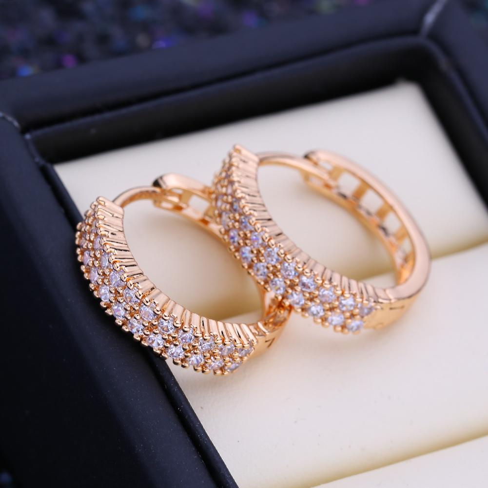 FEEYOO Clip-Ohrringe, Roségoldfarben, modische Ohrringe für Damen, Zirkonia, Ohrstecker, Schmuck