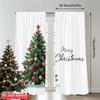 2pcs 2D Flat Printing Merry Christmas Popular Window Curtains Merry Christmas Tree Design_a Fabric Without Electricity Party