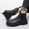 Fashion Black men's boots Warm and Thick Bottom Style for Autumn and Winter New classics casual adult fashion quality leather shoes