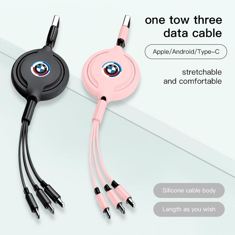 BMW Car 3 in1 USB Type C Charging Cable Multi Charger For BMW G01 G02 F22 F23 E46 E93 E39 G26 F01 F02 F06 G32 G20 G29 F30 F34 X5