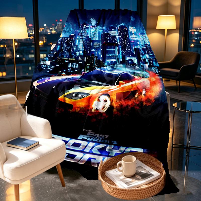 Fast & Furious Print Blanket - Soft & Comfortable, for Bedroom, Travel, Sofa, Home Decoration - Birthday Christmas Gift for Friend