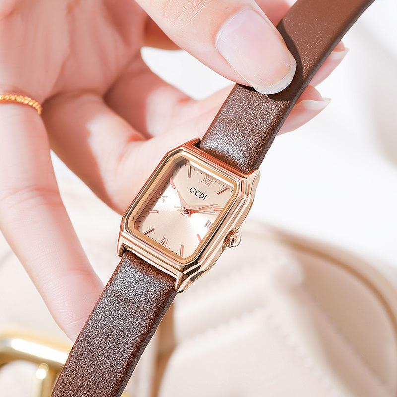 Fashion Small Sugar Cube Ladies Niche Light Luxury Small Square Watch Student Exam Waterproof Quartz Watch