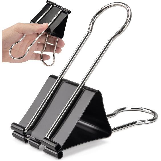 OWLKELA 2.4 inch Extra Jumbo Binder Clips 4 Pcs, Large Paper Clip, Big Paper Clamps, Binder Clips Large Size for Home, School and Office Supplies 2 Pcs