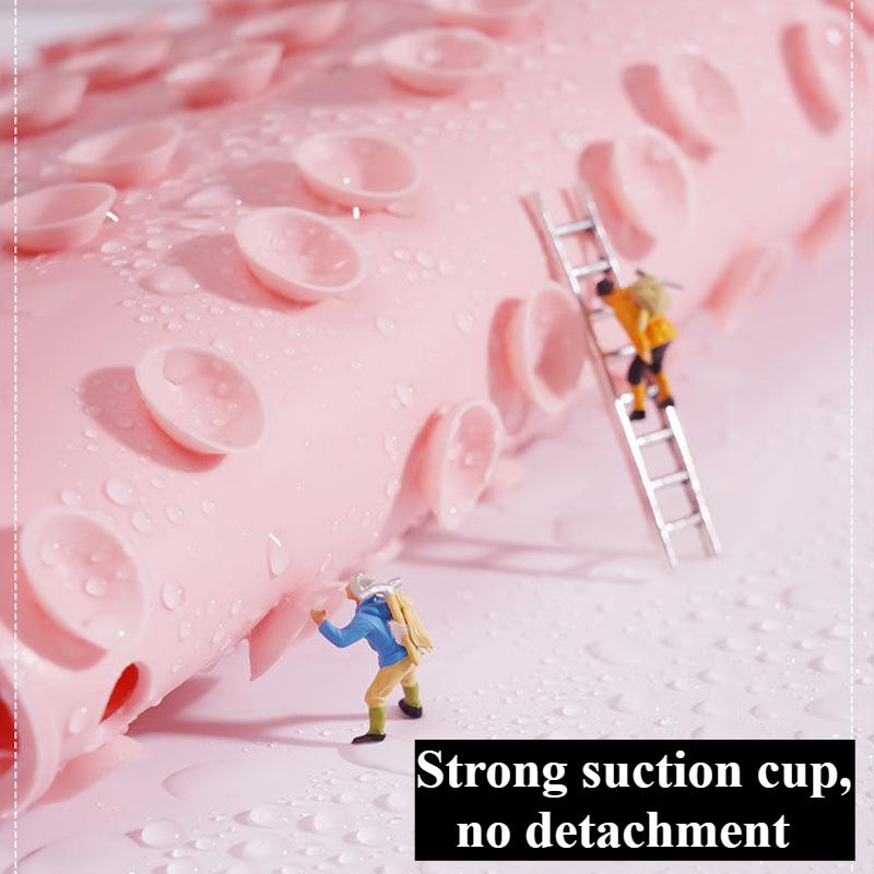2PCS Multifunctional Non-Slip Bath Mat with Foot & Back Scrubbing, Dead Skin Removal, and Large Suction Cups