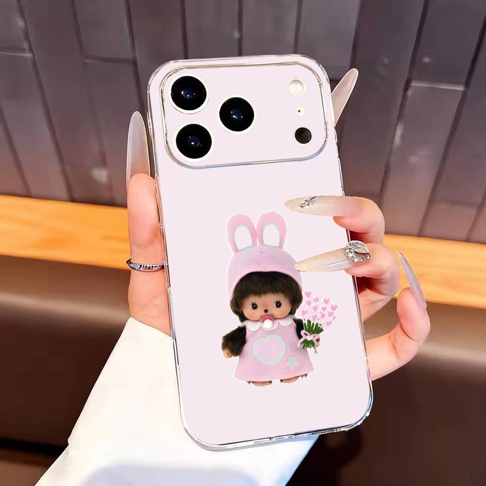 Cute M-monchhichis-s Phone Case For iPhone17,16,15,14,13,12,11 Plus,Pro Max Soft Transparent Cover iPhone17PRO