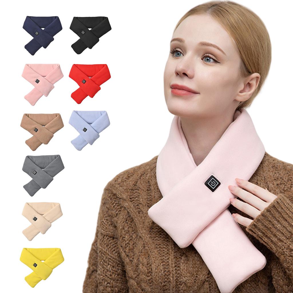 USB Rechargeable Electric Heated Scarf for Winter Warmth with 3 Adjustable Temperature Setting Neck Warmer Heater Wrap