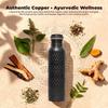 Bakır Şişe Taşıma Çantası ile İçme Suyu için BPA İçermez Sızdırmaz Bağışıklığı Güçlendirir Sindirim ve Karaciğer Sağlığını Destekler Ayurveda'dan İlham Alınmıştır - 1 Litre