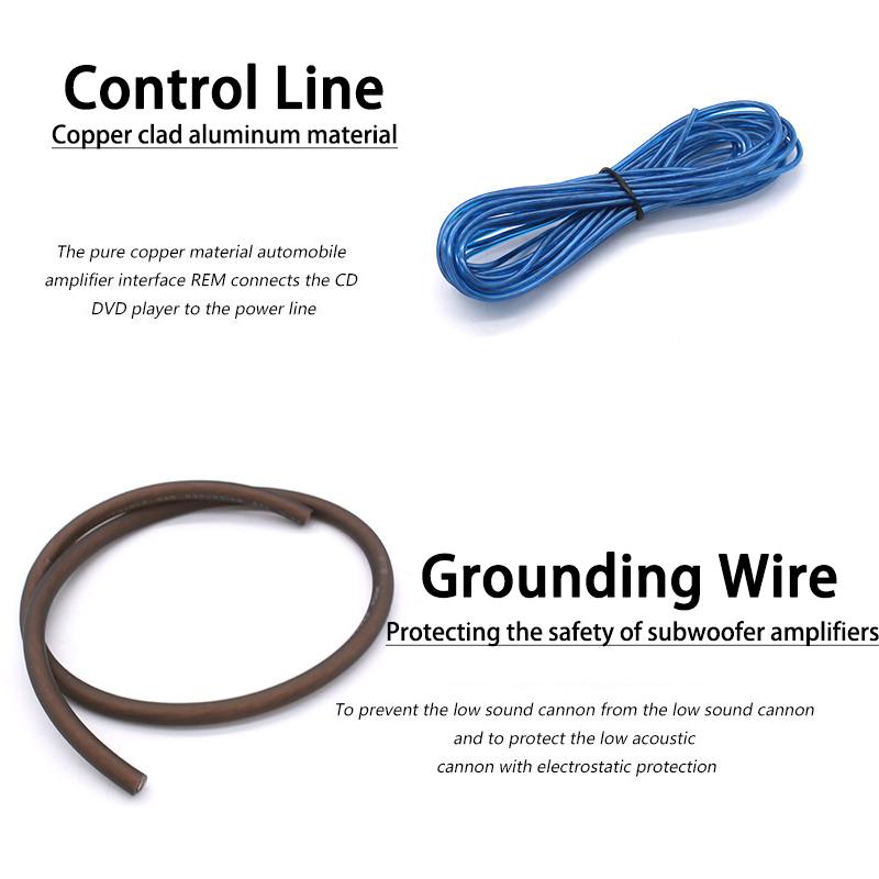 6/8GA Car Amplifier Cable Set 60AMP Subwoofer Power Cable AMP Wiring Fuse Wire Installation Cable Kit Vehicle Modification Parts