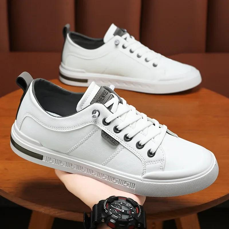 

Men s shoes 2026 new spring trend versatile leather top board shoes wear-resistant soft sole sports casual men s shoes 39 серый