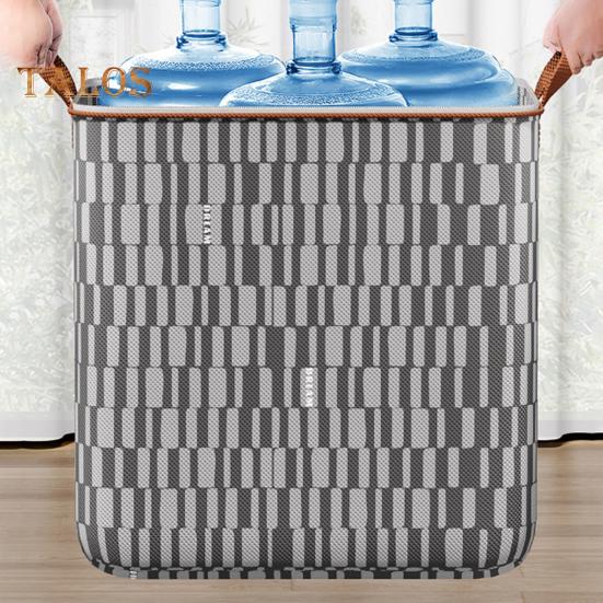 2Pcs Heavy Duty Clothing Storage Bags with Reinforced Handles Large Capacity Double Zipper Quilts Toys Organizer Laundry Baskets
