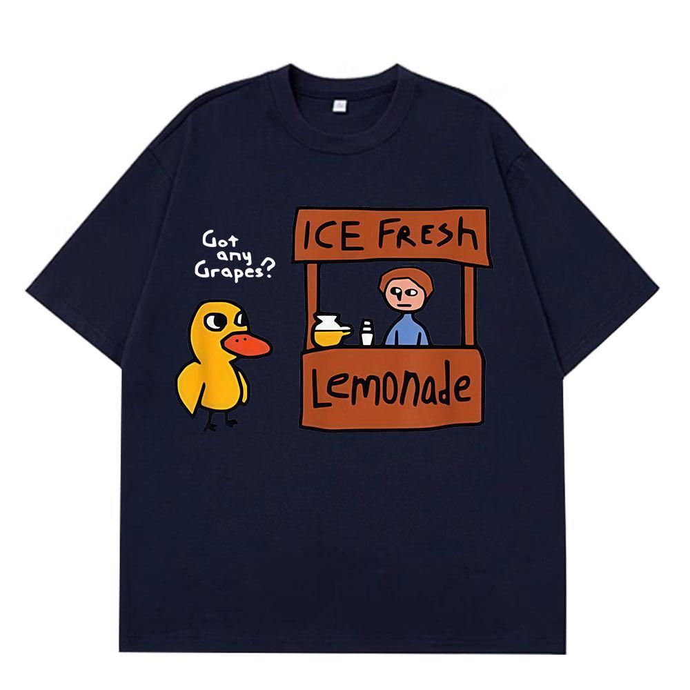 The Duck Song Got Any Grapes Funny Meme Tshirts Men Women Fashion Summer Shortsleeve Loose Casual Harajuku Tshirts Streetwear