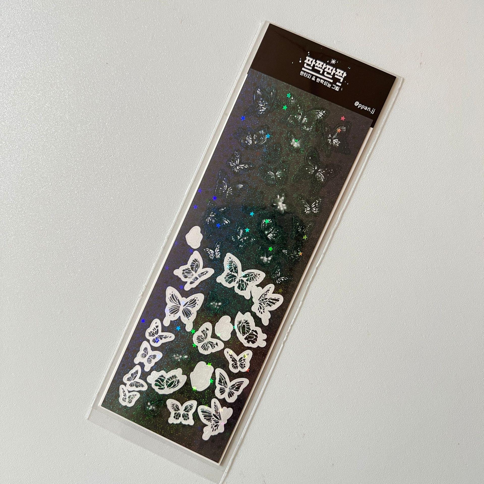 

Корейская популярная постепенно меняющаяся цветная наклейка-бабочка Laser Goo Card Декоративная наклейка DIY Материал