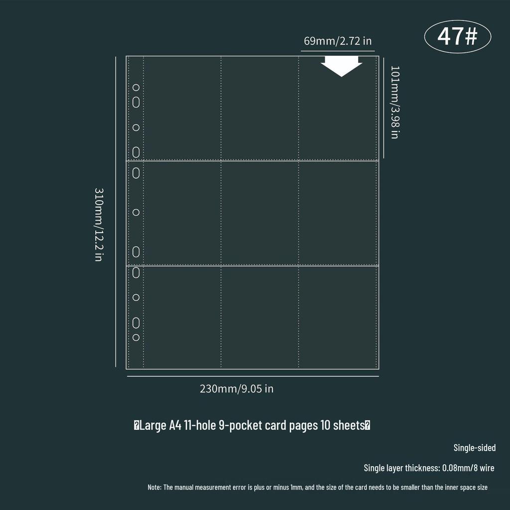 Light & Night 4-Pocket Card Album: Fits 6-Inch Polaroid & A4 Cards, High-Transparency Pages