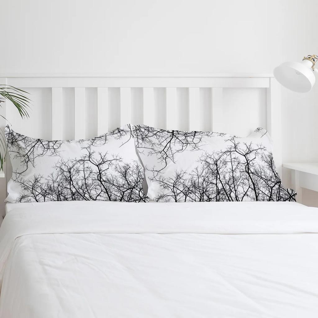 Black White Branches 3Pcs Couple Duvet Cover With Pillow Case Custom Comforter Bedding Set Quilt Cover Double Bed Home Textile