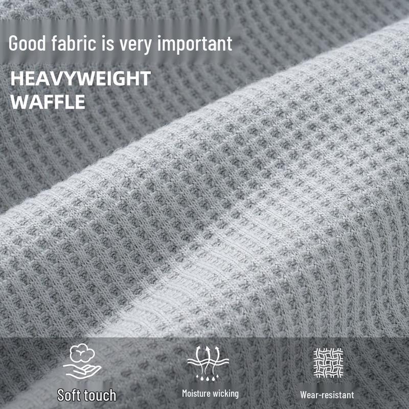 JEEP SPIRIT Men's Waffle Knit Long Sleeve Faux Two-Piece T-Shirt