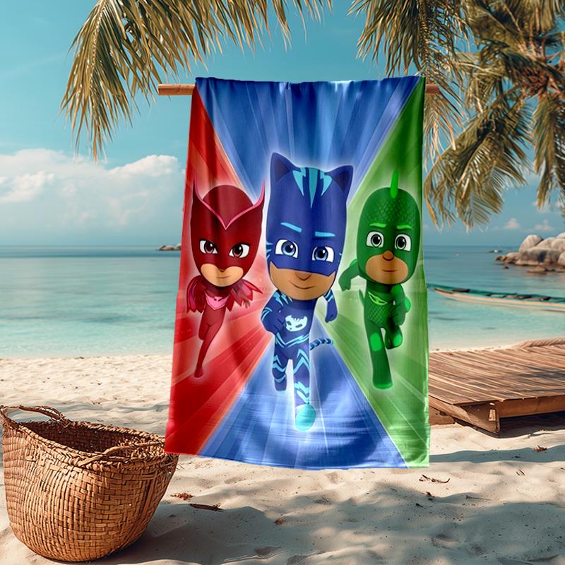 PJ Masks Fashion Beach Towel: Ideal for Summer Adventures Soft, Absorbent and Quick Drying Suitable for Swimming and Bathing