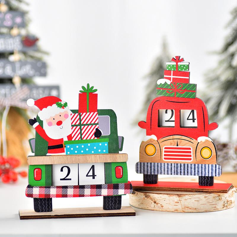 Christmas, Painted, Wooden, Creative DIY Calendar Ornaments, Children's Assembled Gifts, Christmas Decorative Ornaments