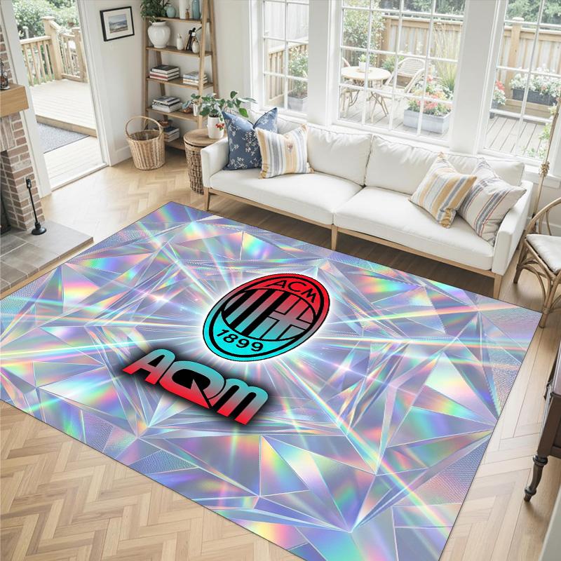 AC Milan Design Crystal Velvet Carpet Cozy Non?Slip Printed Rug For Bedroom Living Room Entrance