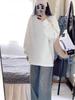Heavyweight 300g Pure Cotton Long Sleeve White Basic T-shirt, Unisex Solid Color Base Layer