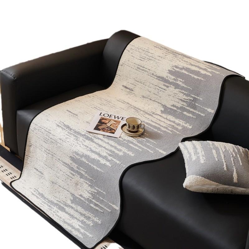 New Retro Simple Modern Sofa Cushion Four Seasons Universal Non-Slip Chenille Special-Shaped Seat Cushion Cover Cloth Cover