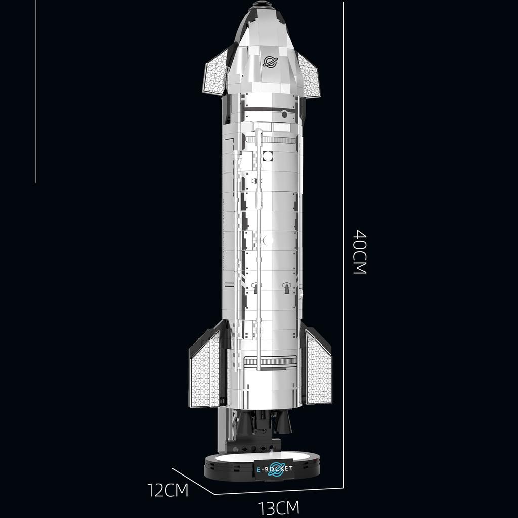 Starship Raketen Baustein Modell, Hergestellt Aus Langlebigem ABS-Material, Unterstützt DIY 3D-Montage, Geeignet Für Heimdekoration, Sammlerstücke, Und