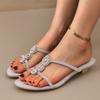 Fashion Crystal Women Heeled Slippers Fashion Suede Retro Shoes Elegant Slingback Sandals 2025 Summer Casual Flip Flops Dress Sandalias