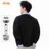 Jeep Men's Faux Two-Piece Shirt Collar Long Sleeve Sweatshirt