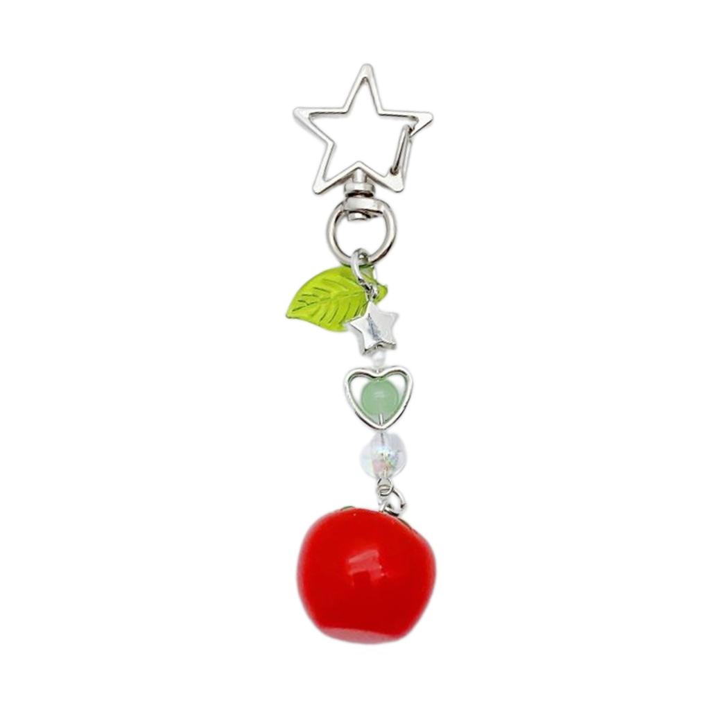 Fashion Mini Tomato Star Bead Pendant Phone Straps Lanyard Pocket Keychain Strap Backpack Charm Car Key Decoration Chain