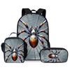 Spider Pencil Case Student Picnic Bag Cartoon Hero No Return Printed Schoolbag Convenient And Large-Capacity Three-Piece Set