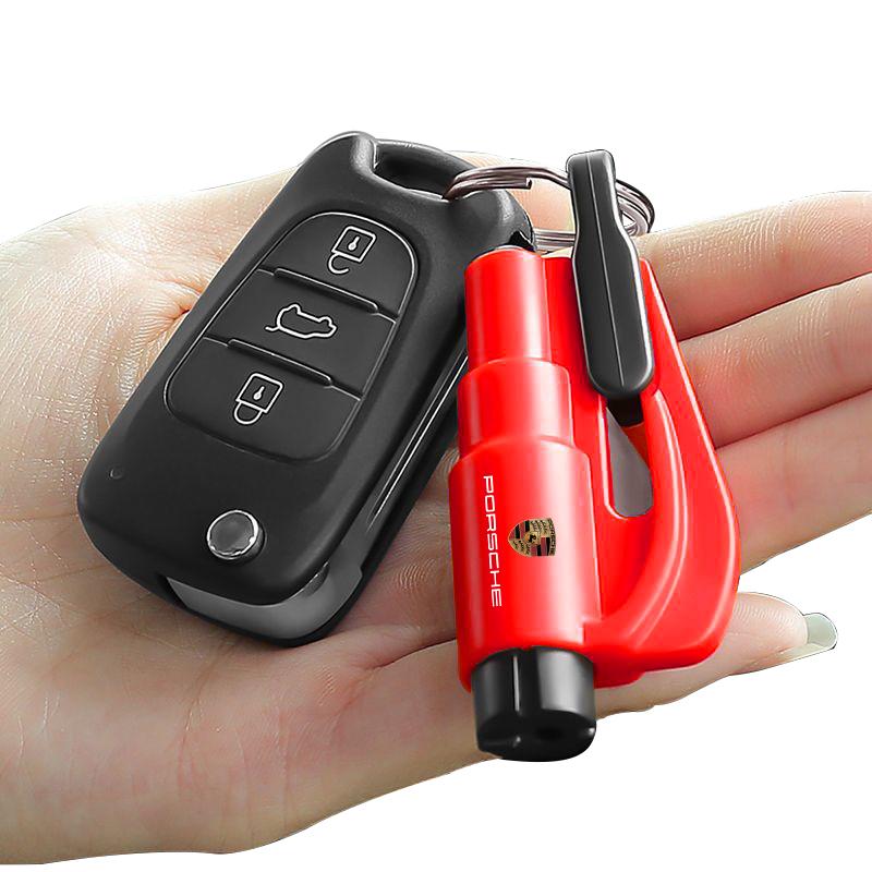 3-in-1 Car Safety Hammer Auto Emergency Glass Window Breaker Car Goods For Porsche Cayenne Panamera Macan Boxster 911 928 944 918 917