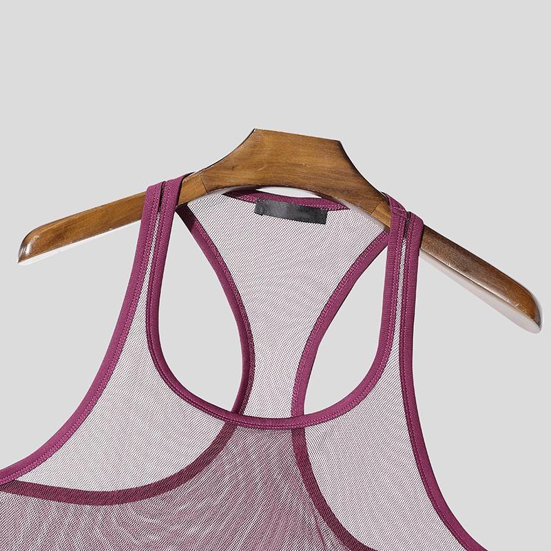 Men's Sleeveless Bib Tank Top Mesh Bib Tank Top Summer Breathable Tank Top