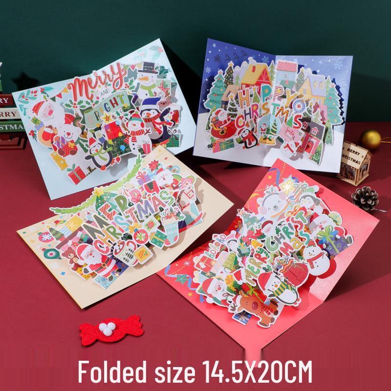3D Christmas Music Greeting Card - Mini Cartoon Design for Children
