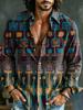 Bohemian Floral Embroidered Long-Sleeve Shirt, Stylish Casual Men's Top