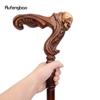 Brown Skull Wooden Fashion Walking Stick Decorative Vampire Cospaly Party Wood Walking Cane Halloween Mace Wand Crosier 96cm
