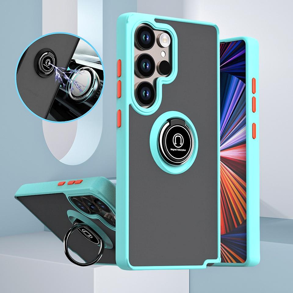 Armor Magnetic Ring Bracket Case For Samsung Galaxy S25 Ultra S25+ S 25 Matte Hard PC Back Cover Galaxy S25 Plus S25ultra Funda