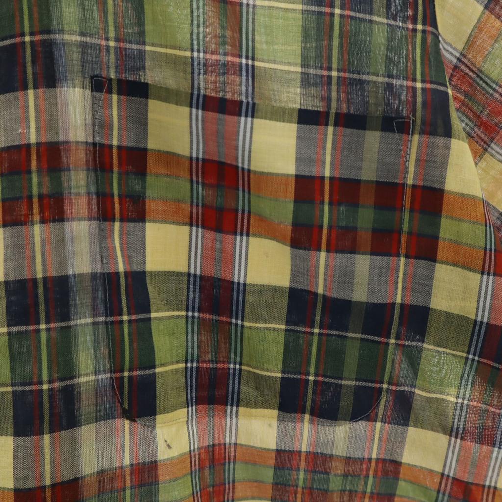 VAN HEUSEN 60s 70s vintage Check Pattern Long sleeve Button down shirt M Men's Used