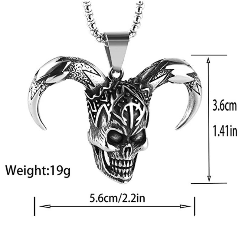 Fashion Accessories Trendy Men's Hip Hop Joker Skull Titanium Steel Necklace Pendant